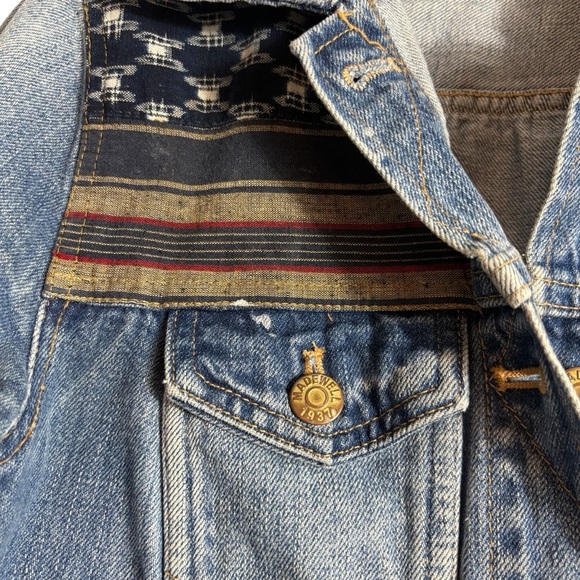 MADEWELL Boho American Flag Embellished Jean Jacket Size XS -- GORGEOUS!!! - Picture 7 of 11